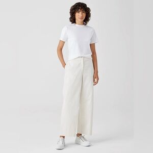 NWT Eileen Fisher Undyed Organic Cotton Stretch Wide-Leg Jean